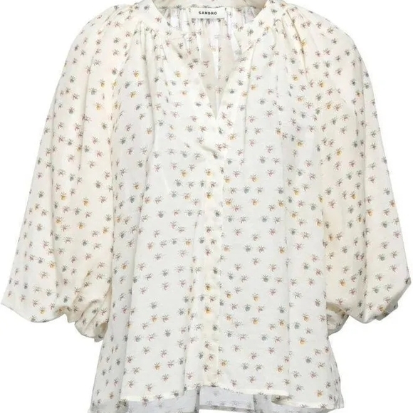 Sandro Ivory Floral Blouse - Picture 3 of 5